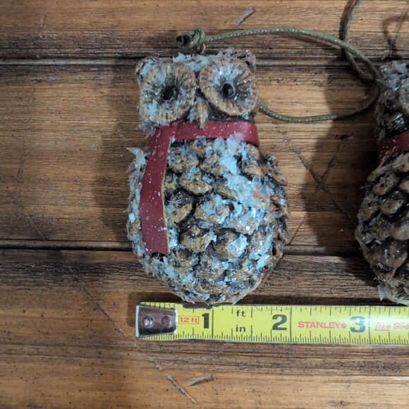 Frosty Owl Ornaments 2"x3" Inches Christmas Ornament Holiday Woodland Snow Set 4 - Picture 7 of 8